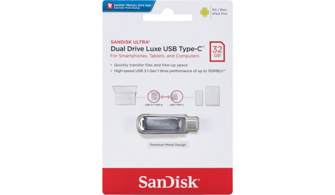 SanDisk 32GB Ultra Dual Drive Luxe USB Type-C 150MB/s