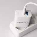 Forever TC-07 PD QC charger 1x USB-C 1x USB 30W white + USB-C - USB-C cable 60W