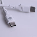 Forever TC-07 PD QC charger 1x USB-C 1x USB 30W white + USB-C - USB-C cable 60W