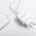 Forever TC-07 PD QC charger 1x USB-C 1x USB 30W white + USB-C - USB-C cable 60W