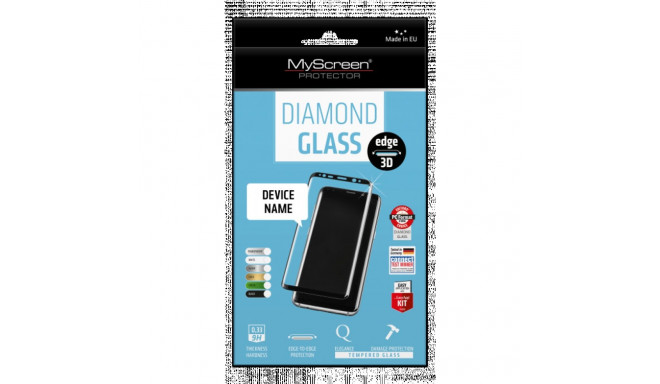 MS Diamond Glass Edge 3D Huawei P30 Pro black/black, Tempered Glass