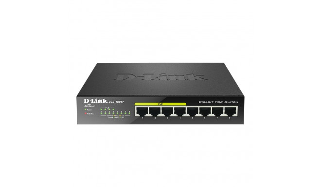 D-Link 8-porti gigabit PoE lüliti (4xPoE) DGS-1008P haldamata lauaarvuti väline toiteallikas