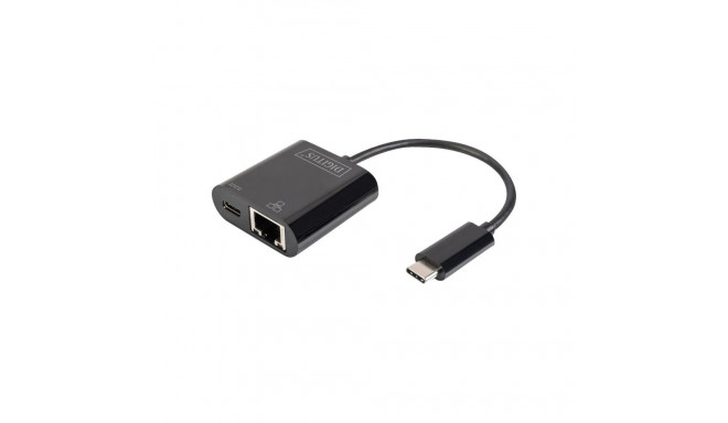 Digitus | USB-Type-C Gigabit Ethernet Adapter + PD toite edastamise funktsiooniga | DN-3027 | Must |