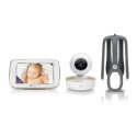 Motorola VM855 CONNECT 5.0” Portable Wi-Fi Video Baby Monitorwith Flexible Crib Mount, White/Gold | 