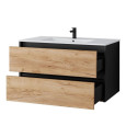 CABINET BATHROOM SA90DL-4 BLACK/GOLD OAK