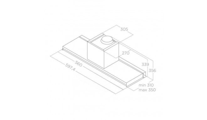 Elica PRF0160153 cooker hood Built-under Stainless steel 603 m³/h