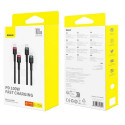 BASEUS cable Type C to Type C PD 5A 100W Cafule 2 pcs 2 m black red and black gray