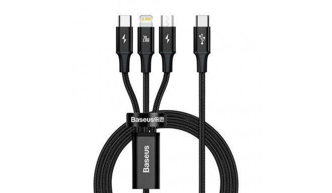 BASEUS cable 3in1 Typ C to Micro USB / Lightning / Type C 20W CAMLT-SC01 1,5 m black