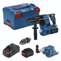 Bosch cordless hammer drill GBH 18V-28 CF Professional, with GDE 18V-16 (blue/black, 2x battery ProC