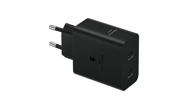 Samsung Power Adapter Duo EP-T5020XBEGEU network charger 2x USB-C 50W - black