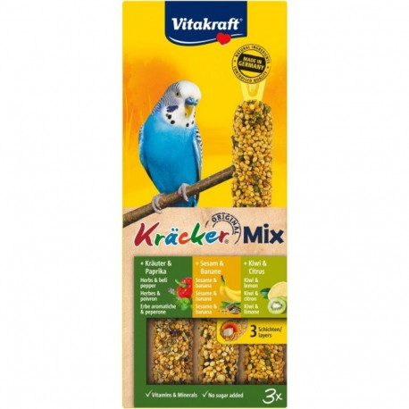 VITAKRAFT Kräcker Mix banaani, kiivi, pipraga maiused viirpapagoile 3 tk