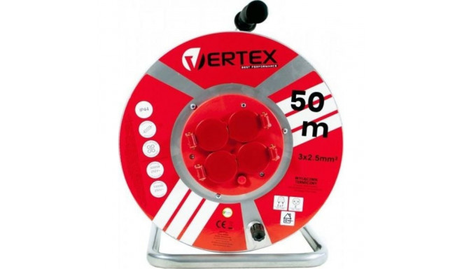 VERTEX PB50METAL Pikenduskaabel 50 m 3x2,5 mm 3000 W IP44 Must