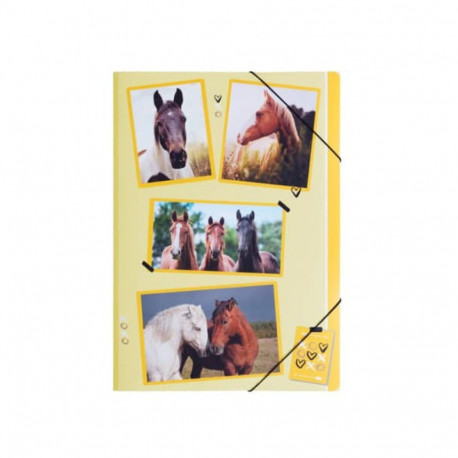 Kummiga mapp A4 hobused, PP plast, Pagna