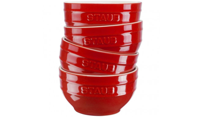 Staub Ceramique kausside komplekt 0.4 l ümmargune keraamiline punane 4 tk