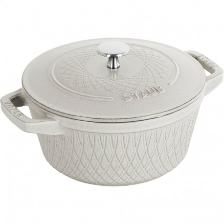 Staub ümmargune malmpott 4 ltr, valge trühvel