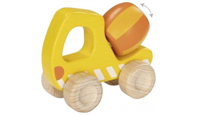 Goki Wooden Toy On Wheels Concrete Mixer