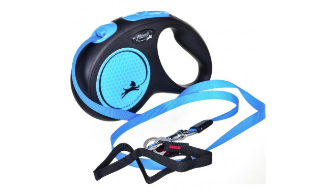 Flexi Automatic leash New Neon S tape 5 m blue