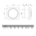 Bathroom fan Vlano MOON 125 TH (with timer and humidity sensor) 125 mm