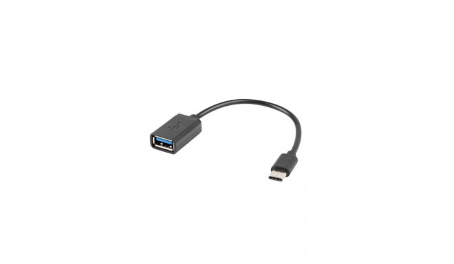 USB-C(M) 2.0->USB-A(F) ADAPTER CABLE 15CM OTG BLACK LANBERG