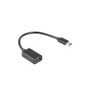 USB-C(M) 2.0->USB-A(F) ADAPTER CABLE 15CM OTG BLACK LANBERG