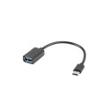 Lanberg adapter USB-C (M) - USB-A (F) 2.0 OTG 15cm, must