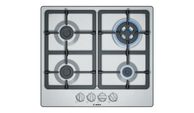 Bosch Serie 4 PGH6B5B90 hob Stainless steel Built-in 60 cm Gas 4 zone(s)