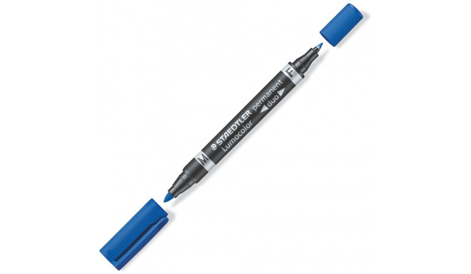 Перманентный маркер Staedtler DUO 348 0,6/1,5mm синяя