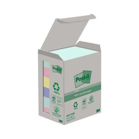 Märkmepaber 76x76mm POST-IT Recycled pastelsed 6x100 lehte