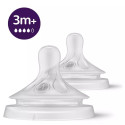 Philips Avent Natural Response pudeļu silikona knupīši  vidēja plūsma  3m+ (2 gab.) SCY964/02 Philips Avent Natural Response pudeļu silikona knupīši  vidēja plūsma  3m+ (2 gab.) SCY964/02