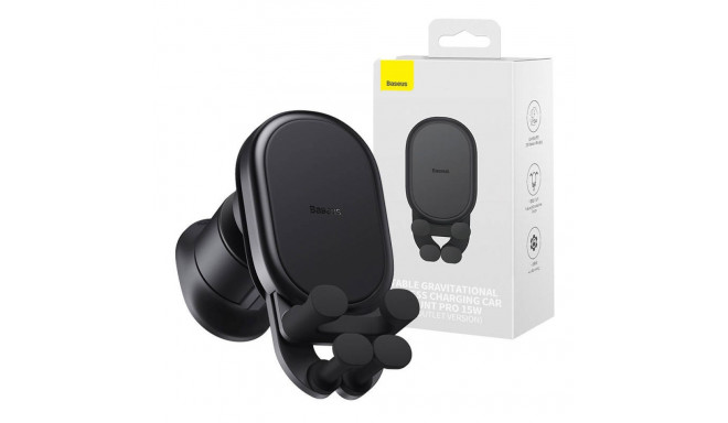 Stable Gravitational Wireless Charging Car Mount Baseus Pro 15W (black)