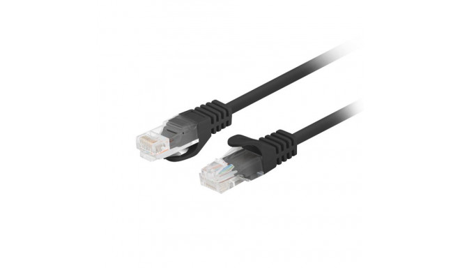 PATCHCORD CAT.6 UTP 0.5M BLACK FLUKE PASSED LANBERG 10-PACK