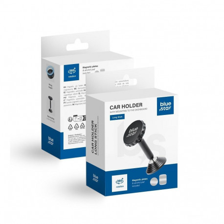 Magnetic car phone holder Blue Star Long Stick dashboard black