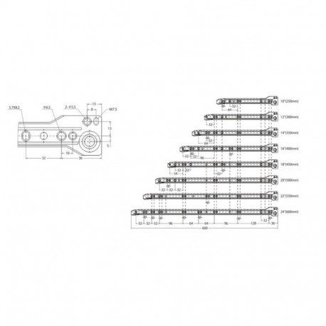 RUNNER SLIDES FGV 350MM WHITE 2PCS