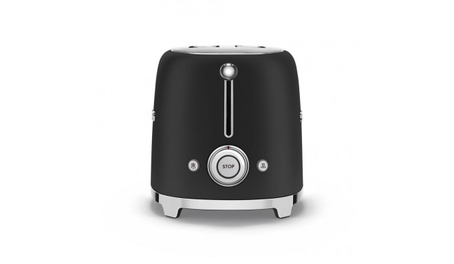 Smeg Toaster, 2 Schlitze, 50s Style Matt Black, TSF01BLMEU