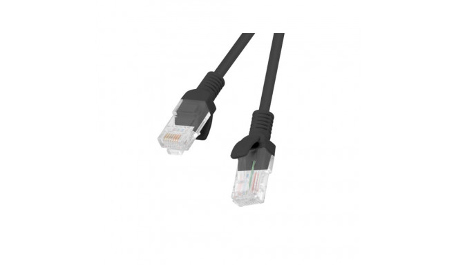 PATCHCORD CAT.5E UTP 0.5M BLACK FLUKE PASSED LANBERG