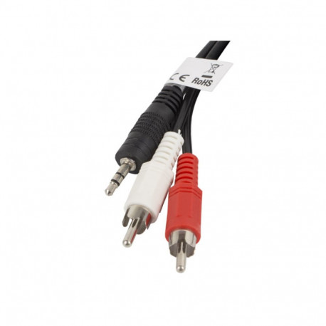 MINIJACK 3.5MM(M) 3 PIN->2X RCA (CHINCH)(M) CABLE 2M LANBERG