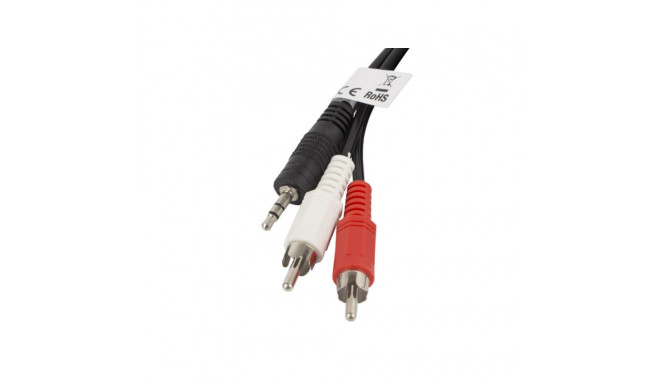 MINIJACK 3.5MM(M) 3 PIN->2X RCA (CHINCH)(M) CABLE 2M LANBERG