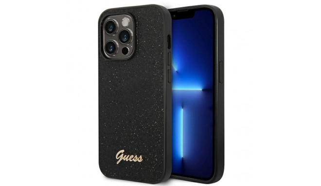 Guess GUHCP14LHGGSHK iPhone 14 Pro 6,1" czarny/black hard case Glitter Script