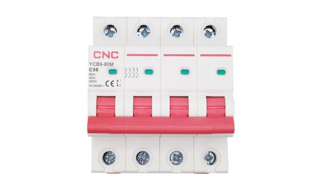 Miniature Circuit Breaker, 4P, 50A, Class C, 6kA