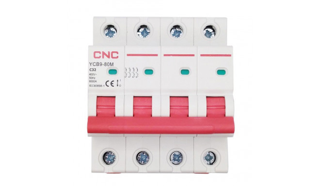 Miniature Circuit Breaker, 4P, 32A, Class C, 6kA