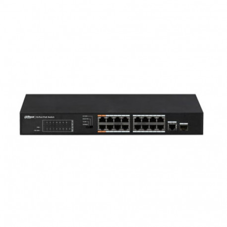 PoE hub 100Mbps 16 ports+1G uplink + 1SFP, PoE up to 250, Hi-PoE