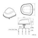 5G NR MIMOx4 antenna, 698~960/1710~2690/2900~3800/4400~5000MHz, 4dBi, IP67