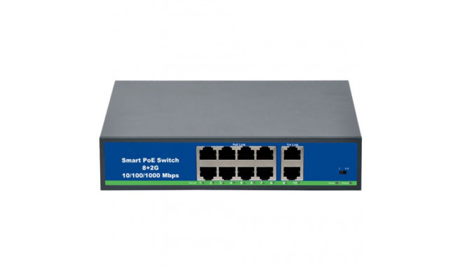PoE hub 100Mbps 8-port+2G uplink, 250m Distance, 802.3AF/AT, 120W(52V 2.3A)