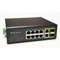 Industrial PoE hub 100Mbps 8-port+2G uplink RJ45 or SFP ports, -40 °C, IEEE802.3af/at