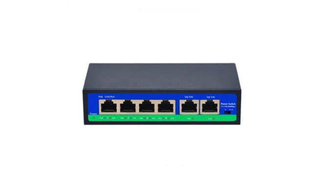 PoE hub 100Mbps 4-port+2G uplink, IEEE802.3af/at, PoE 250m., 72W(52V 1.5A)