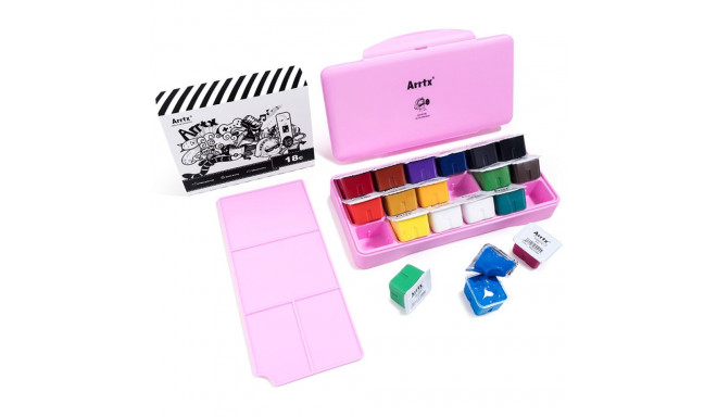 Professional gouache ARRTX, 18x30 ml colors, pink box