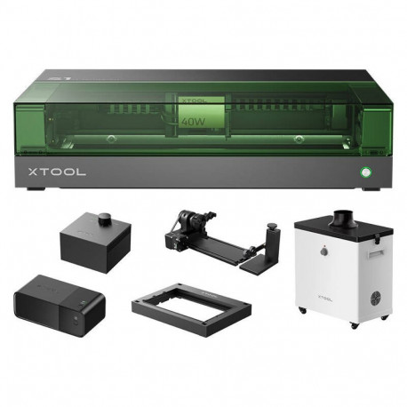 xTool S1 40W 2-in-1 Laser Engraver - All-in-One Kit (Black)