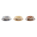 Lauanõud Home ESPRIT Punane Keraamika Triibud Vahemere 26,5 x 26,5 x 3 cm 18 Tükid, osad