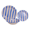 Lauanõud Home ESPRIT Punane Keraamika Triibud Vahemere 26,5 x 26,5 x 3 cm 18 Tükid, osad
