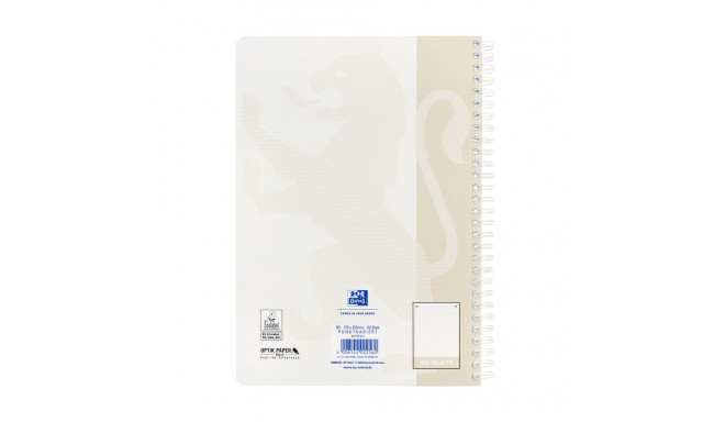 Folder in spiral binding A5+ lined OXFORD Touch cardboard covers beige 70 sheets